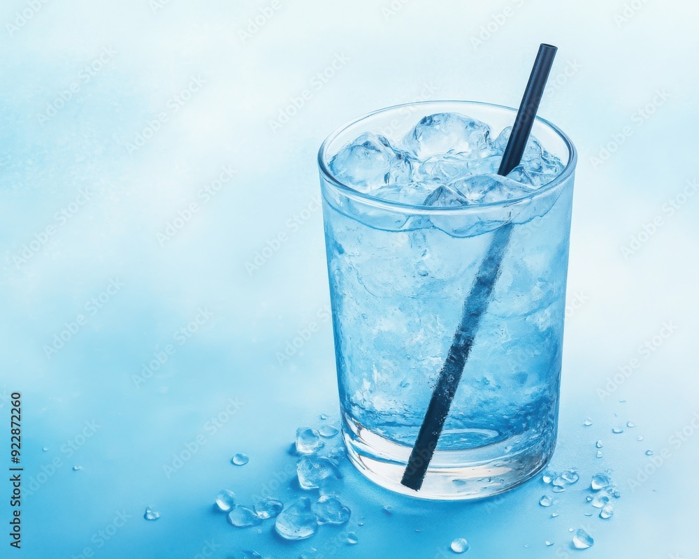 Refreshing glass of ice-cold beverage with a black straw, perfect for summer days and outdoor gatherings. Refreshing glass of ice-cold beverage with a black straw, perfect for summer days and outdoor gatherings.