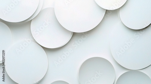 Abstract Circles in White: A minimalist and modern backdrop, featuring overlapping circles in varying sizes, creating a seamless, elegant, and sophisticated design. 