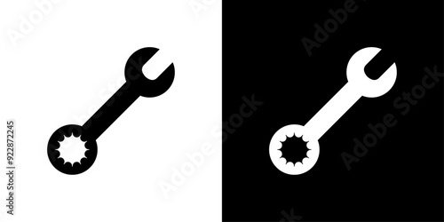 Wrench icon Thin line illustration set