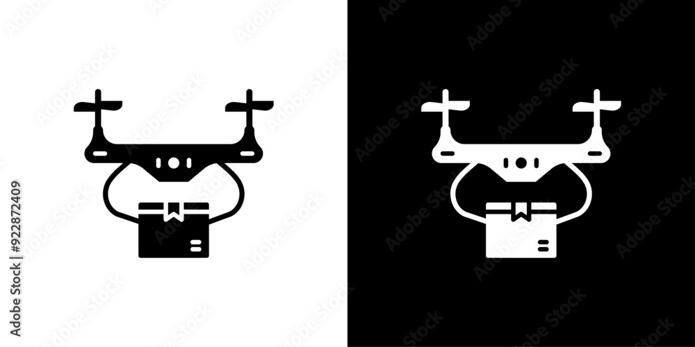 Fototapeta premium drone delivery icon Thin line illustration set