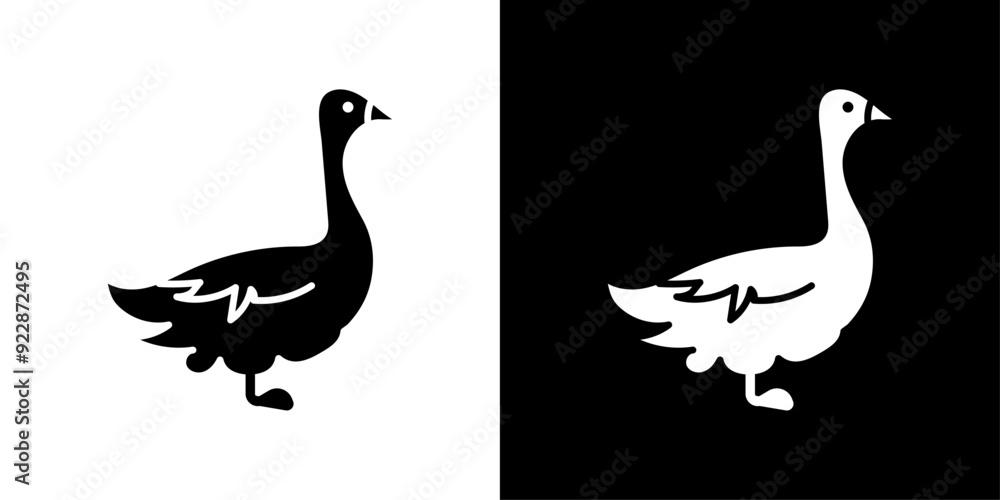 Goose icon Thin line illustration set Goose icon Thin line illustration set