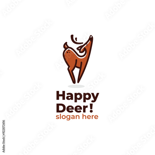 Deer modern logo vector