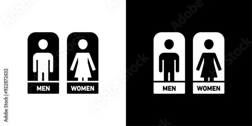 man and woman toilet sign icon Thin line illustration set