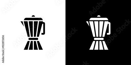 moka pot icon Thin line illustration set