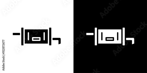 Muffler icon Thin line illustration set