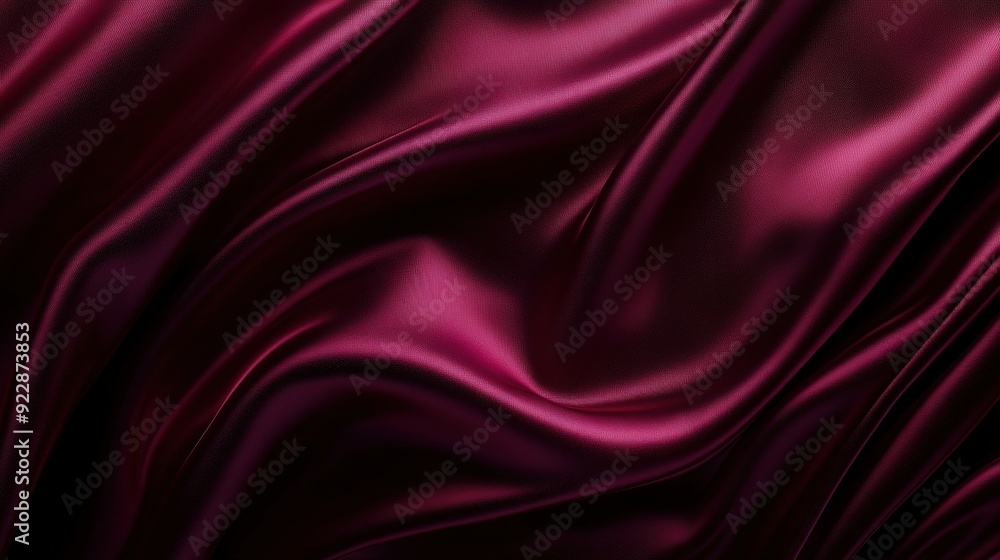 Fototapeta premium Burgundy Silk Drape: Luxurious, rich burgundy silk fabric with elegant, flowing drapes. The deep color and soft texture create a sophisticated and sensual mood.