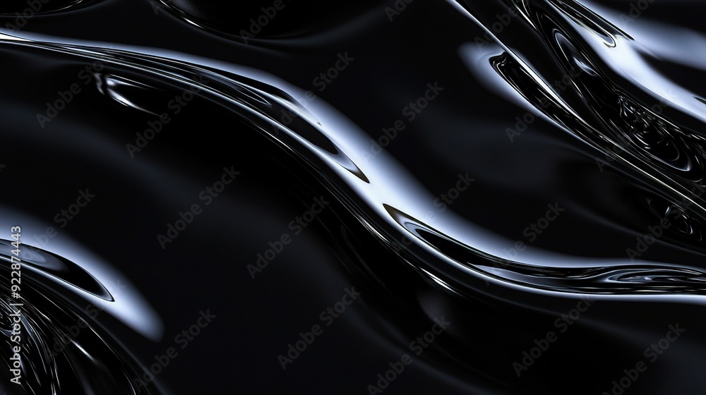 Fototapeta premium Abstract Liquid Metal Flow: A captivating image showcasing the mesmerizing flow of molten metal, captured in abstract detail.