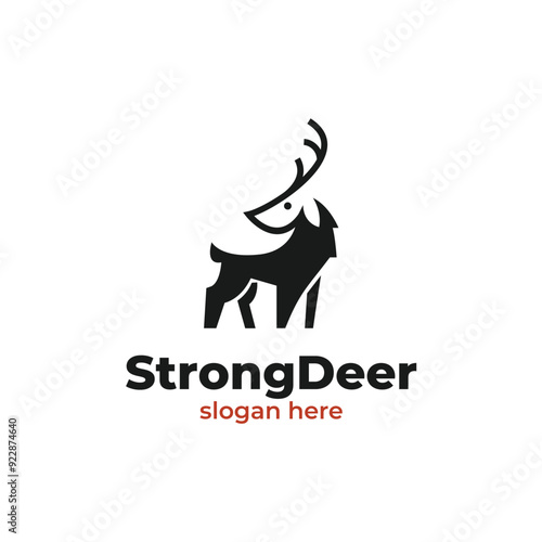 Deer modern logo vector