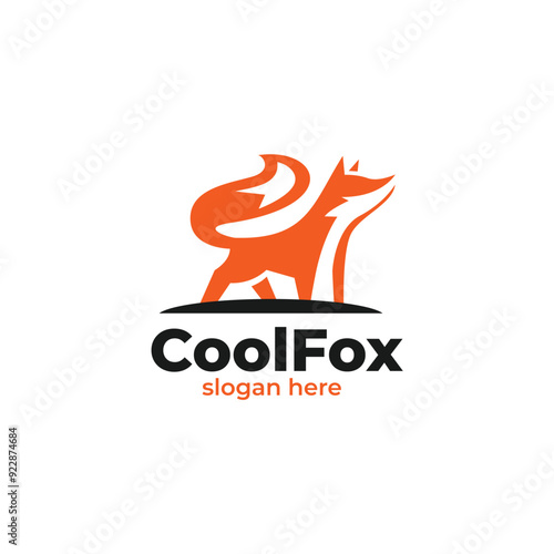 modern unique fox logo vector