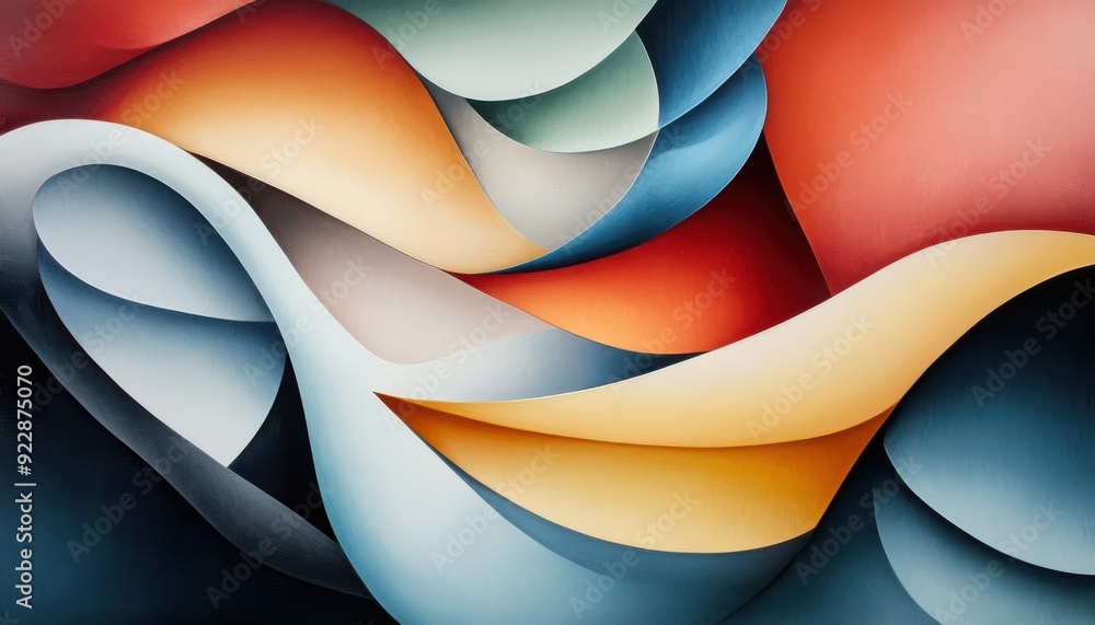 An abstract composition showcasing flowing curves and vibrant colors, creating a dynamic visual experience perfect for modern decor. An abstract composition showcasing flowing curves and vibrant colors, creating a dynamic visual experience perfect for modern decor.