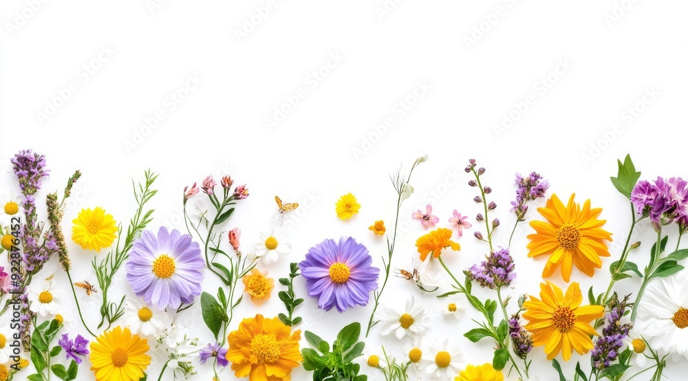 A vibrant and colorful array of various flowers elegantly forms a stunning border, making it perfect for many design projects, while providing ample space for incorporating text and graphics A vibrant and colorful array of various flowers elegantly forms a stunning border, making it perfect for many design projects, while providing ample space for incorporating text and graphics