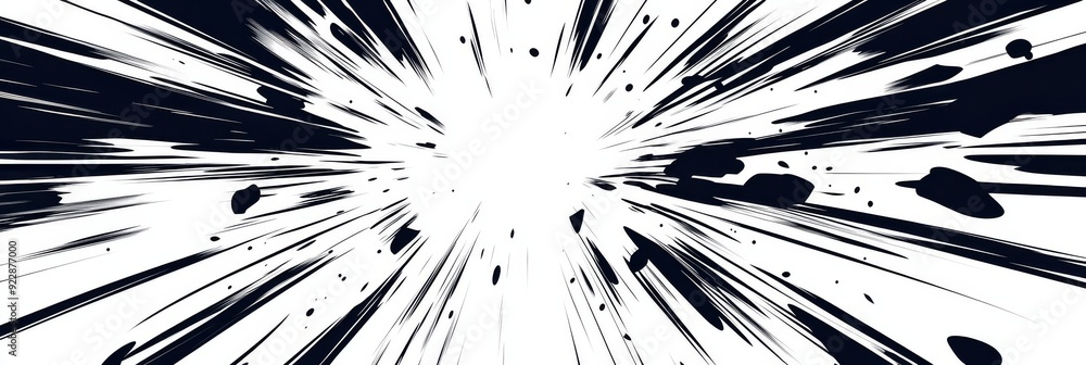 custom made wallpaper toronto digitalA striking black and white explosion effect in dynamic manga style, featuring powerful lines radiating outward, creating a bold visual impact that resonates and leaves a lasting impression