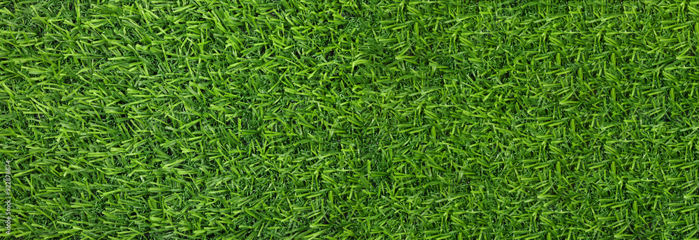 Obraz premium Green artificial grass as background, banner design