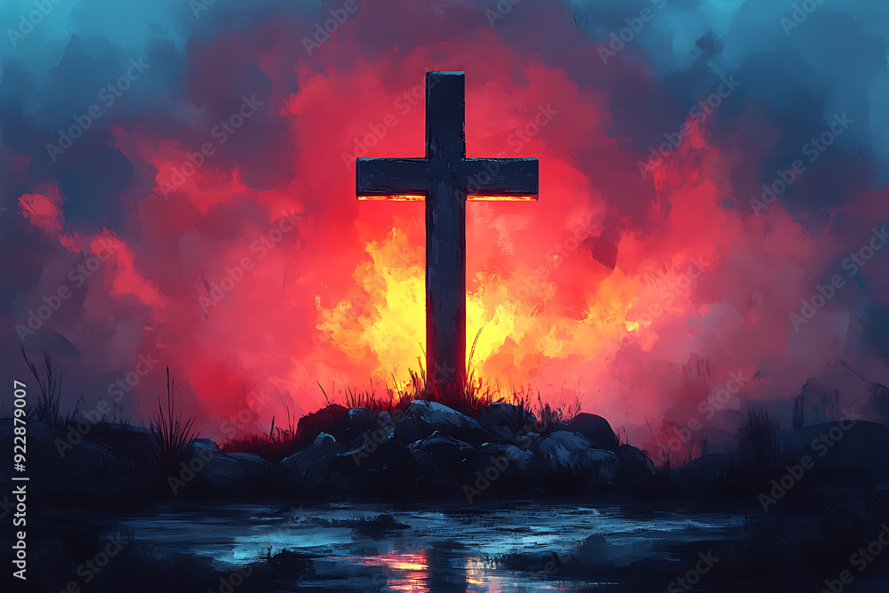 Minimalistic illustration of a cross centered on a plain , emphasizing simplicity and contrast.
Minimalistic illustration of a cross centered on a plain , emphasizing simplicity and contrast.