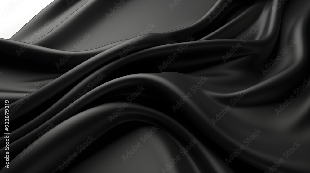 Fototapeta premium black silk material creating waves UHD Wallpaper
