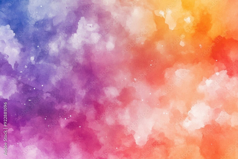 A vibrant watercolor abstract composition featuring a gradient from purple to yellow. A vibrant watercolor abstract composition featuring a gradient from purple to yellow.