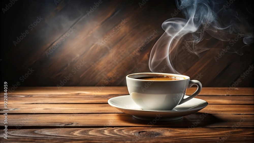 Steaming cup of coffee on a wooden table, coffee, cup, drink, hot, caffeine, beverage, morning, aroma, fresh, relaxation, break Steaming cup of coffee on a wooden table, coffee, cup, drink, hot, caffeine, beverage, morning, aroma, fresh, relaxation, break