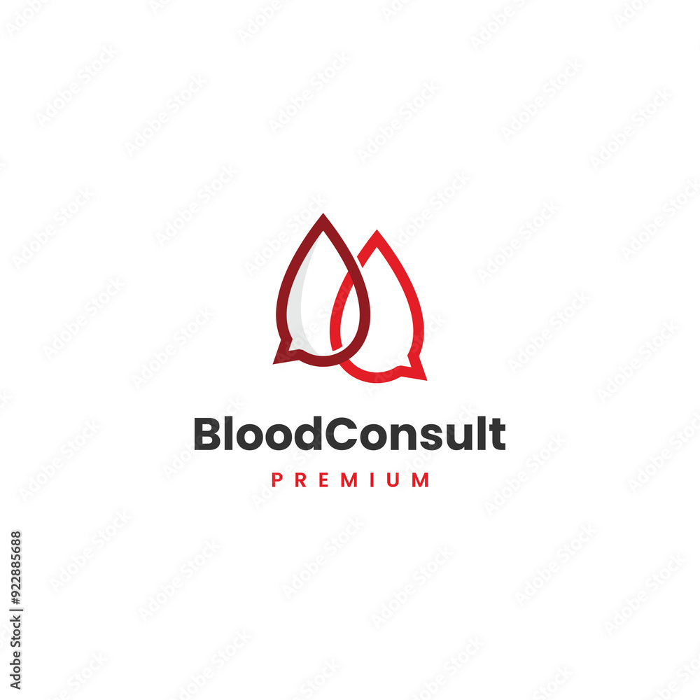 Fototapeta premium Blood Consult logo design concept modern, Blood and Chat Consulting logo icon template