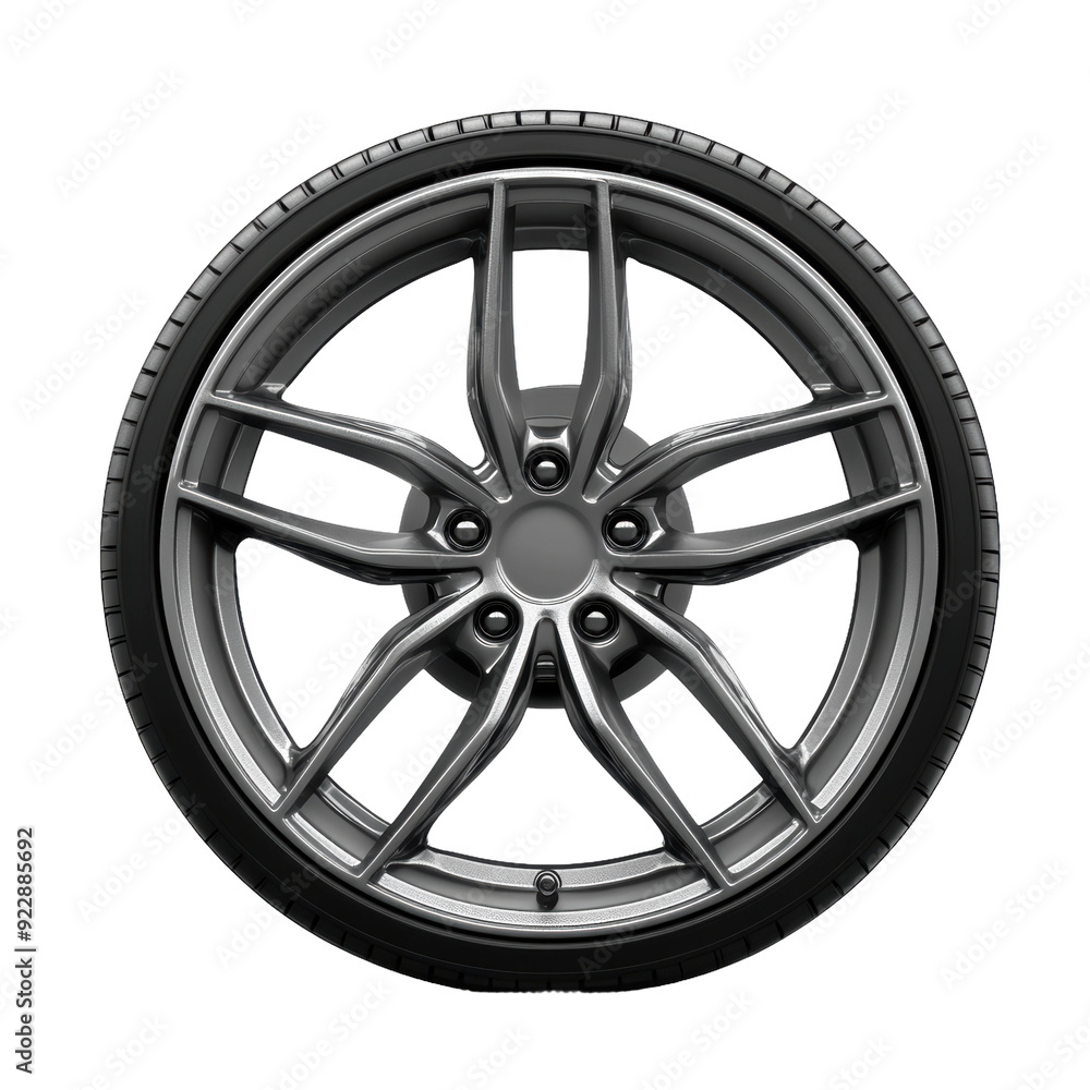 Stylish alloy wheel on a black background, cut out - stock png. Stylish alloy wheel on a black background, cut out - stock png.