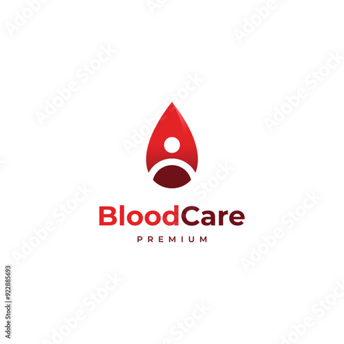 People Blood Donate Logo Design On Isolated Background