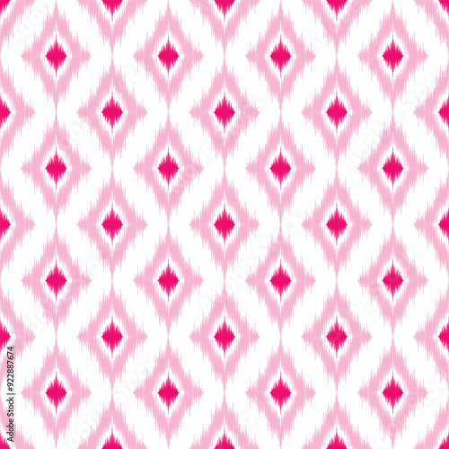 seamless pattern design in ikat style for fabric printing