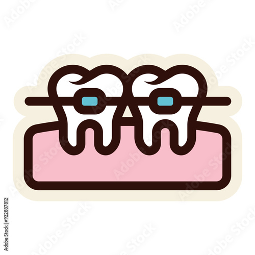 dental teeth braces icon sticker