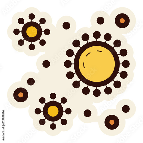 bacteria icon sticker