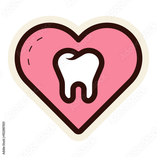 dental care love icon sticker