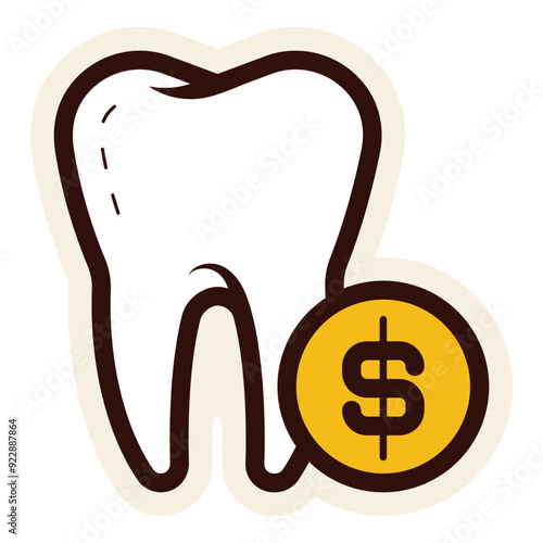 dental care treatment price cost icon sticker