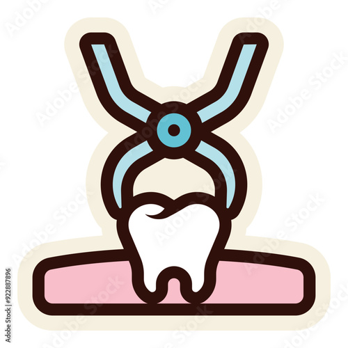 dental tooth extraction icon sticker