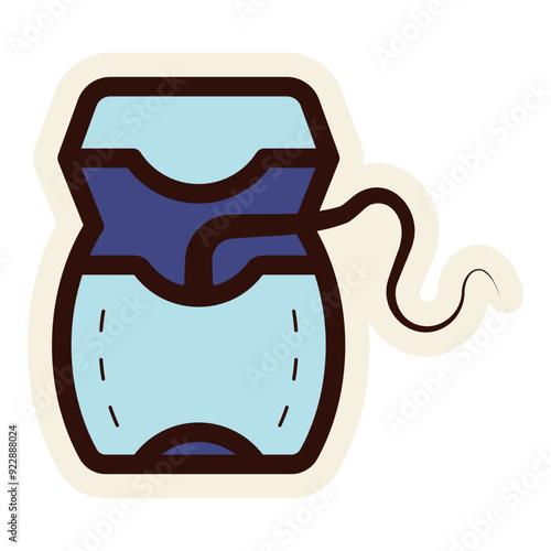 teeth floss icon sticker