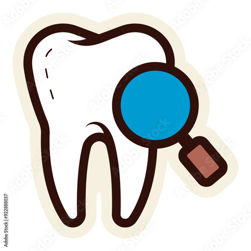 tooth inspection icon sticker