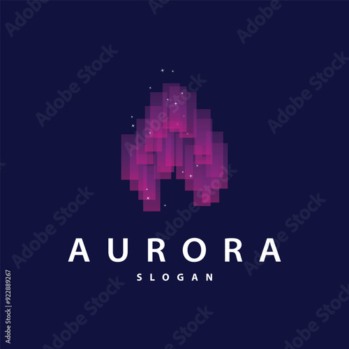 Aurora Light Wave Sky View Logo, Simple Abstract Templet Illustration Design