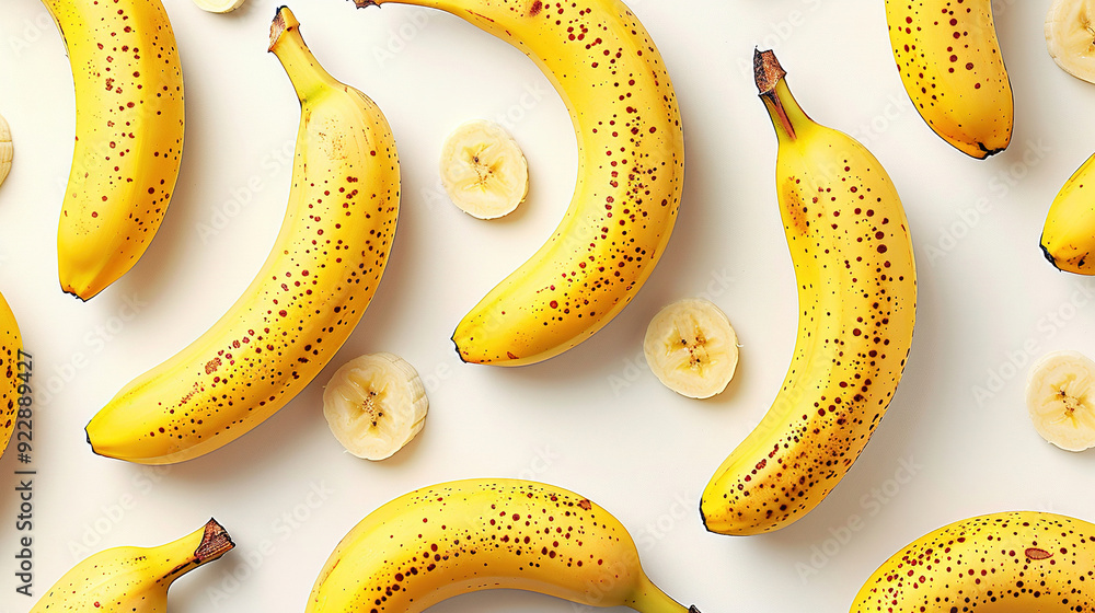 banana pattern texture on a white background banana pattern texture on a white background