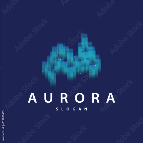 Aurora Light Wave Sky View Logo, Simple Abstract Templet Illustration Design