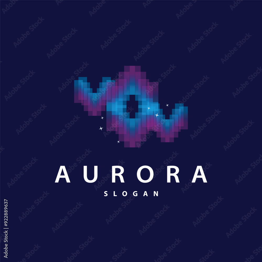 Aurora Light Wave Sky View Logo, Simple Abstract Templet Illustration Design Aurora Light Wave Sky View Logo, Simple Abstract Templet Illustration Design