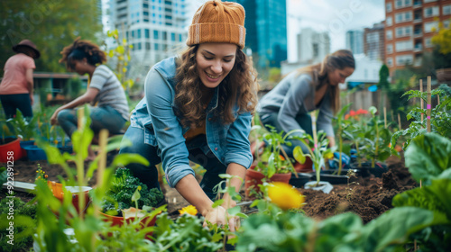 Wallpaper Mural Urban Gardening with Young Adults in City Environment Torontodigital.ca
