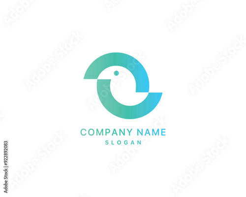 Illustration of a bird-shaped messenger logo design vector