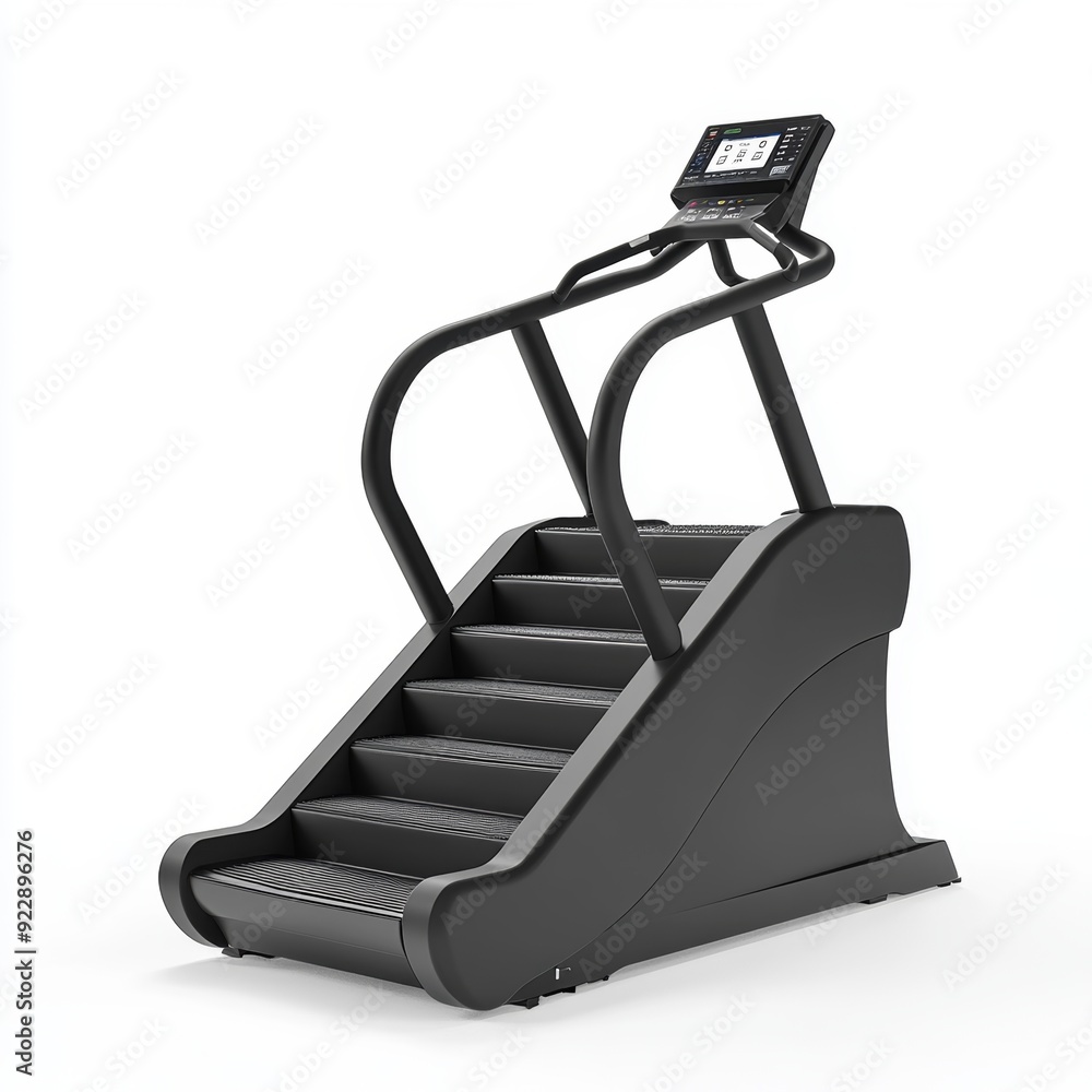 custom made wallpaper toronto digitalModern black stair climber exercise machine isolated on white background.