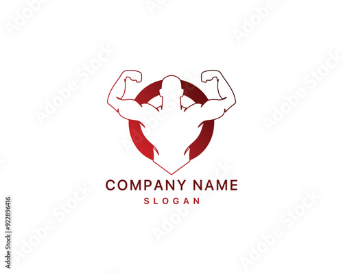 Letter O Gym Logo Fitness Bodybuilding Muscle Illustration