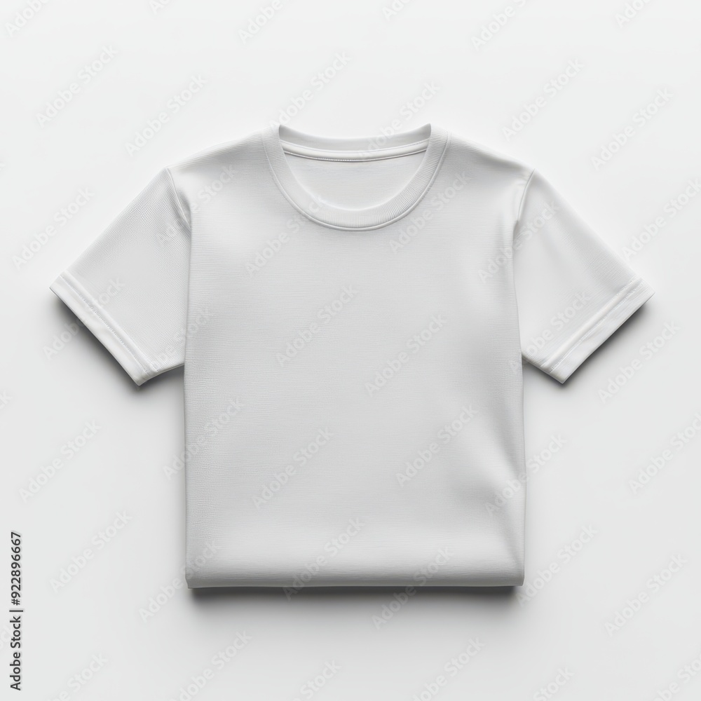 Blank White T-Shirt Mockup - Folded on White Background. Blank White T-Shirt Mockup - Folded on White Background.