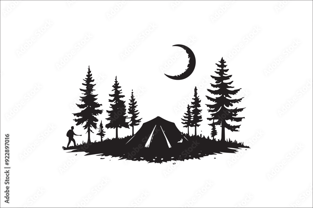 Camping tent silhouette set. Camping Vector illustration design. Camping tent silhouette set. Camping Vector illustration design.
