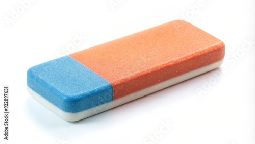 An eraser isolated on a white background , school supplies, stationary, rubber, correction, erase, delete, remove, pencil