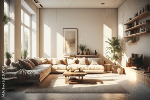 Wallpaper Mural Cozy Living Room with Natural Light Torontodigital.ca