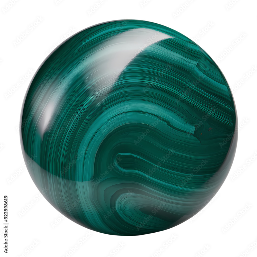 A chunk of raw malachite with vibrant green bands and a smooth texture A chunk of raw malachite with vibrant green bands and a smooth texture