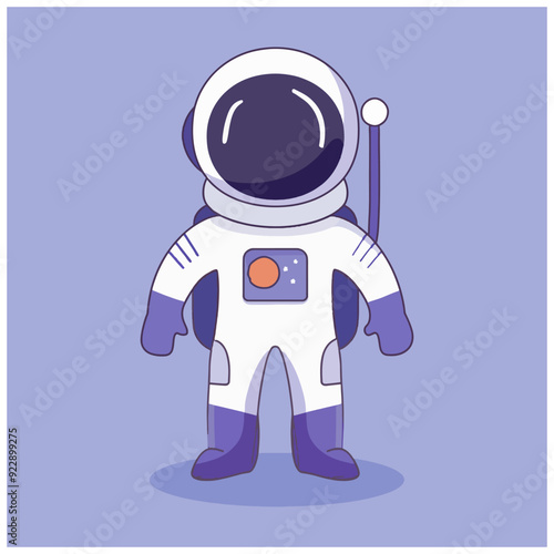 Cute Astronaut Cartoon Illustration, Space-Themed Children’s Art, Science Learning, Kids' Storybook Graphics, Space Exploration Concept, Outer Space Adventure, Space Suit Character, Educational Materi photo