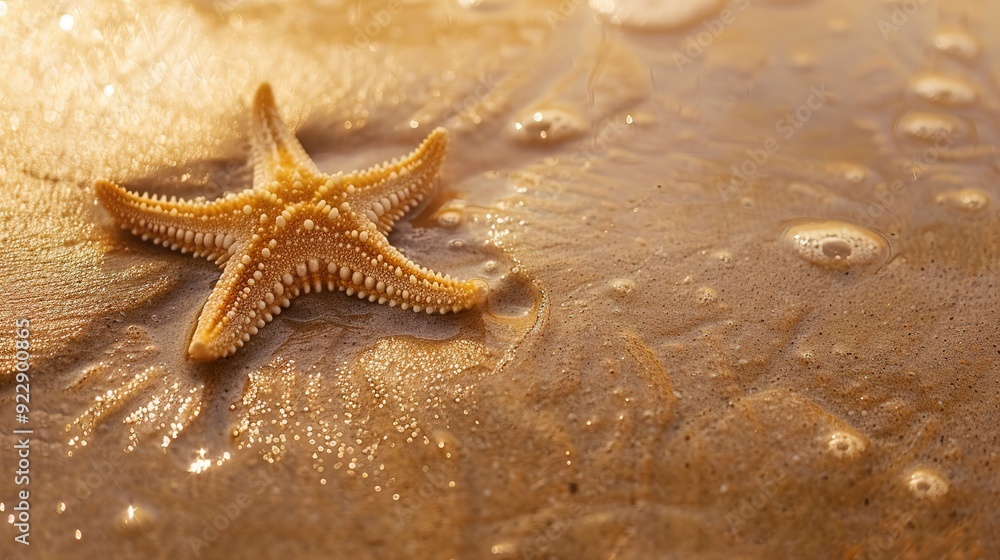 Sand star on the beach, summer texture background Sand star on the beach, summer texture background