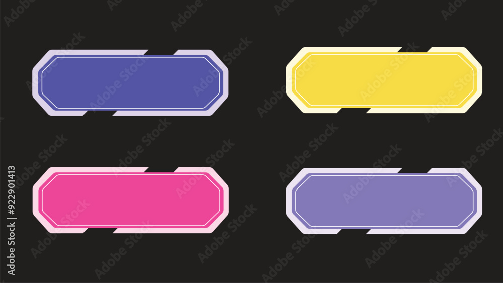 Text box design with 4 sets of colors, banner text box, text box with various colors Text box design with 4 sets of colors, banner text box, text box with various colors