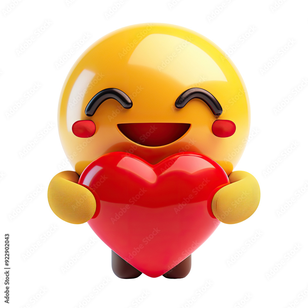 Fototapeta premium Smile Emoji illustration isolated No Background, Generative AI