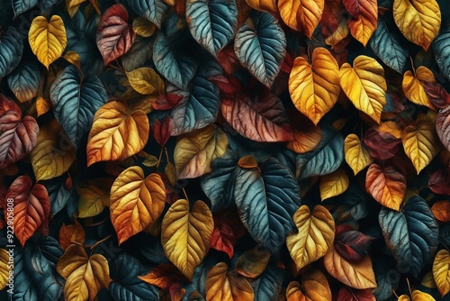 Wallpaper Mural Multicolored Leaves Background Torontodigital.ca